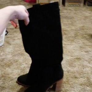 Black suede boots